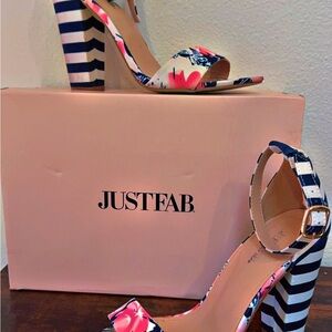 cute striped heels with flowers used